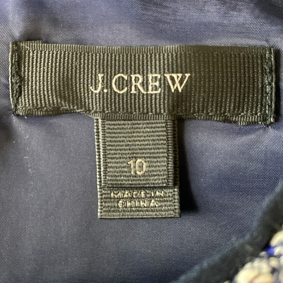 J. Crew Sleeveless Tailored Metallic Blue & Pink Tweed Sleeveless Dress, Size 10 - Picture 5 of 9